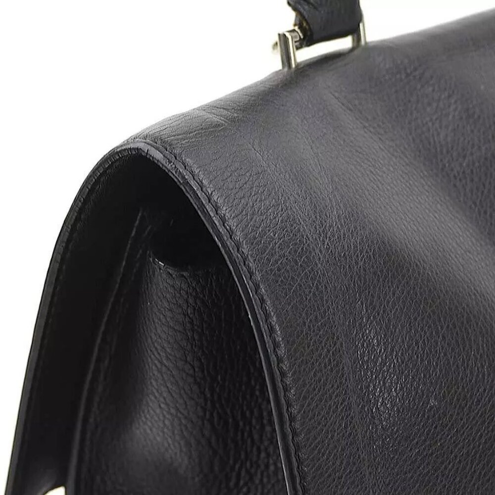 Authentic Givenchy Handbag Black Leather/Silverto… - image 7